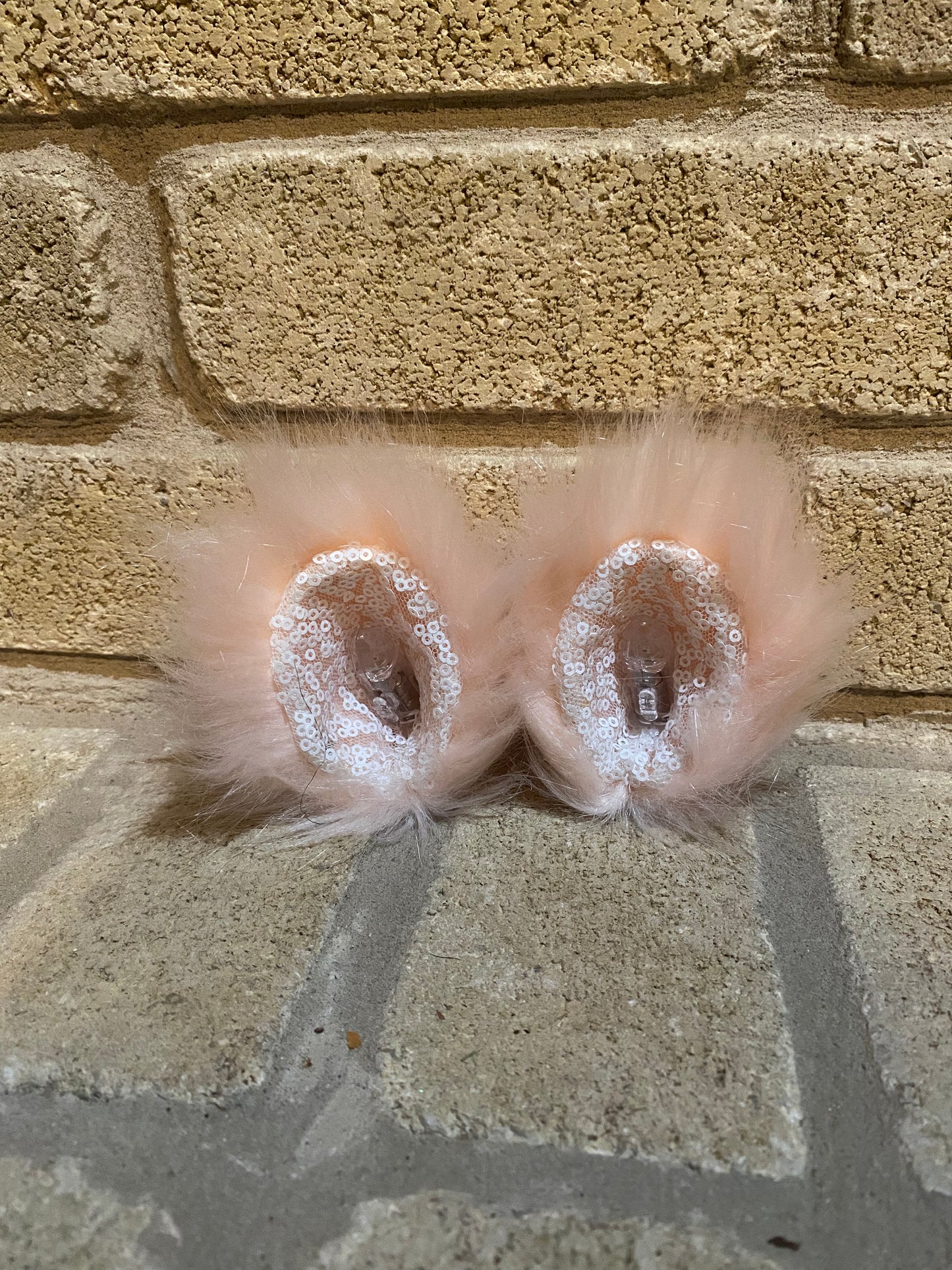 Pink fur and white interior anime ears