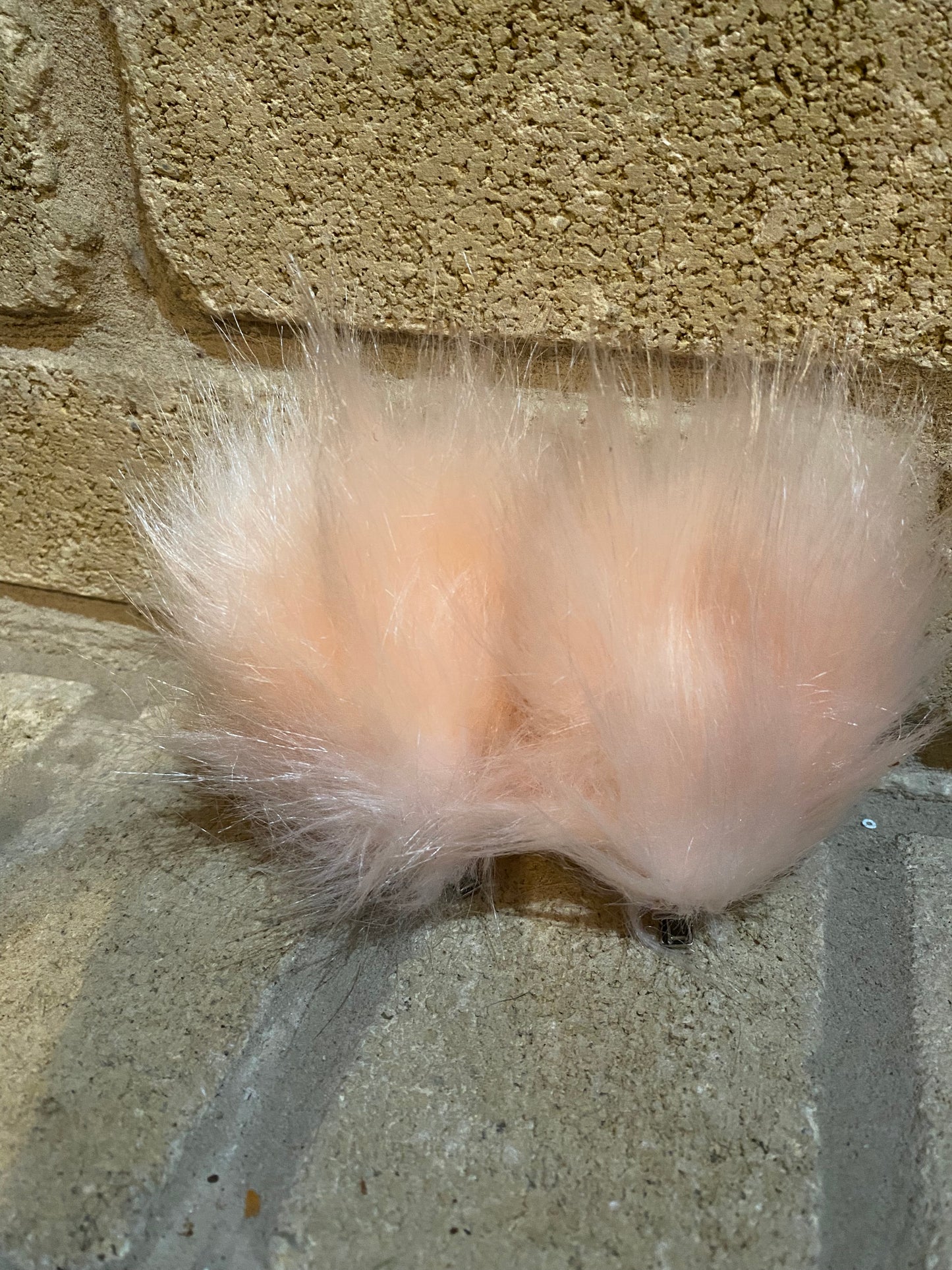 Pink fur and white interior anime ears